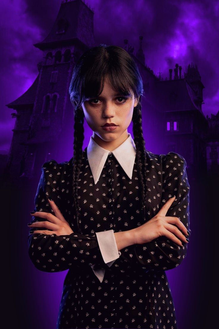 Wednesday Addams Anal black on black bondage boob slip compilation