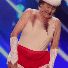 bun tran add old lady strip tease image