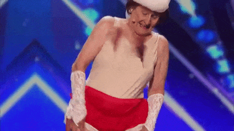 carson gilbert add old lady strip tease image