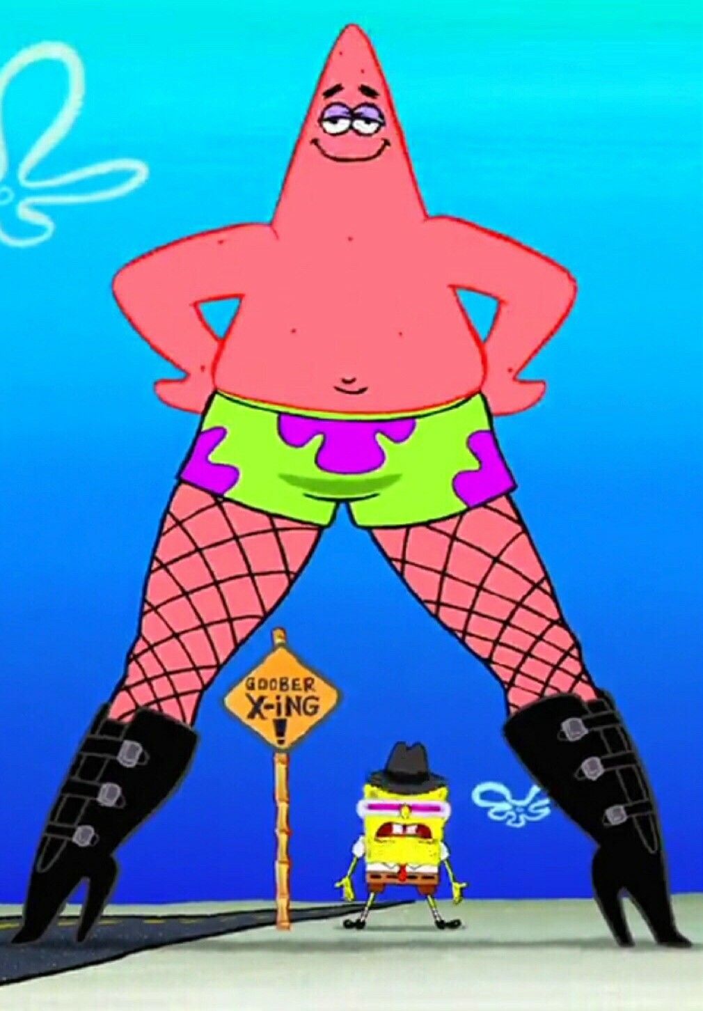 beans penghancur add patrick star fishnets photo